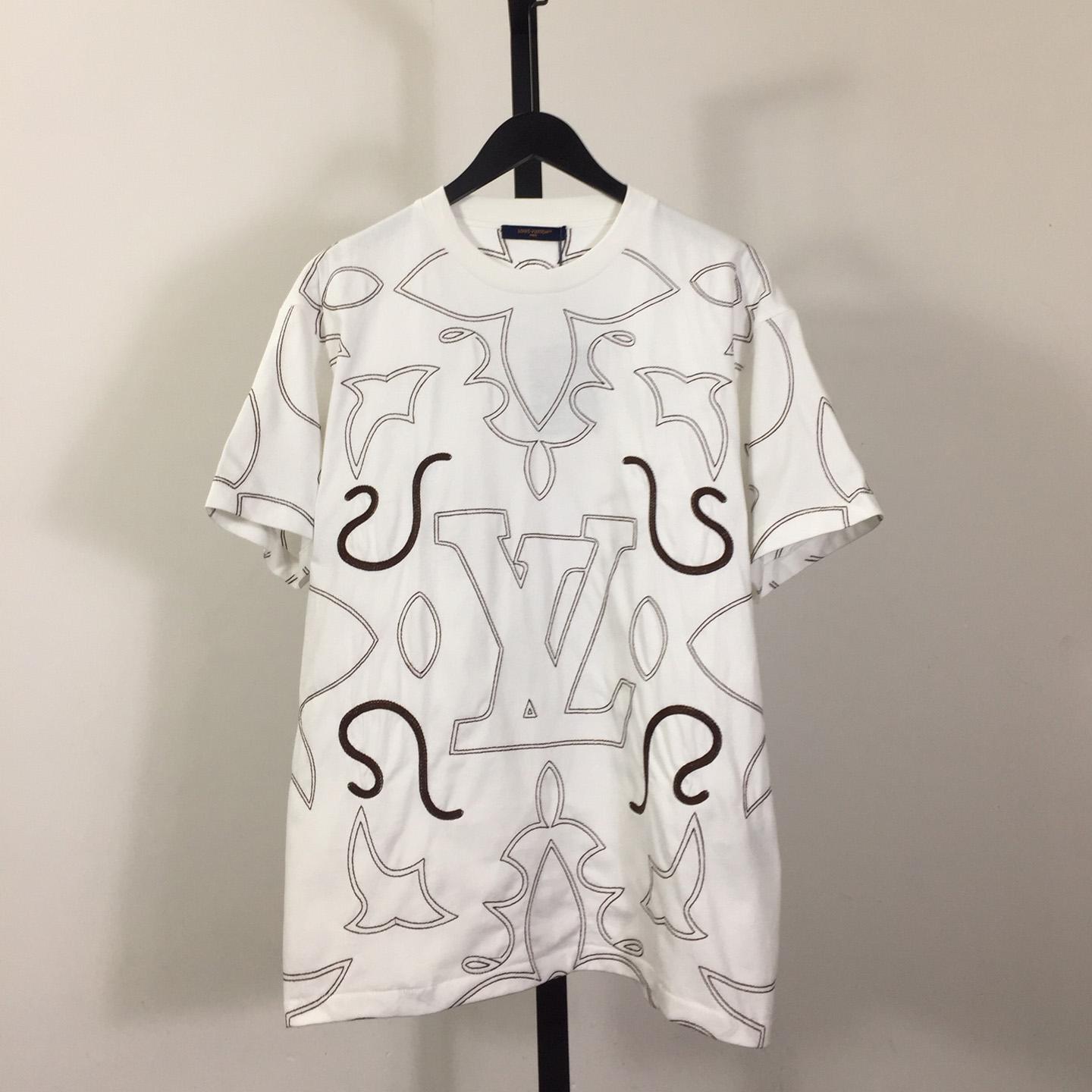 Louis Vuitton Embroidered Cotton T-Shirt   1AFWVN - DesignerGu