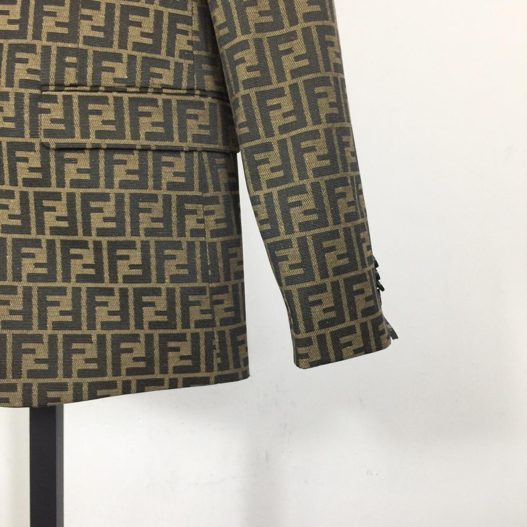 Fendi Fendace FF Jacquard Mens Blazer - DesignerGu