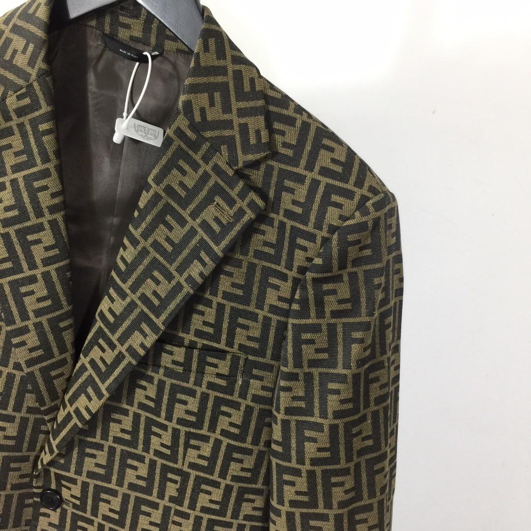 Fendi Fendace FF Jacquard Mens Blazer - DesignerGu