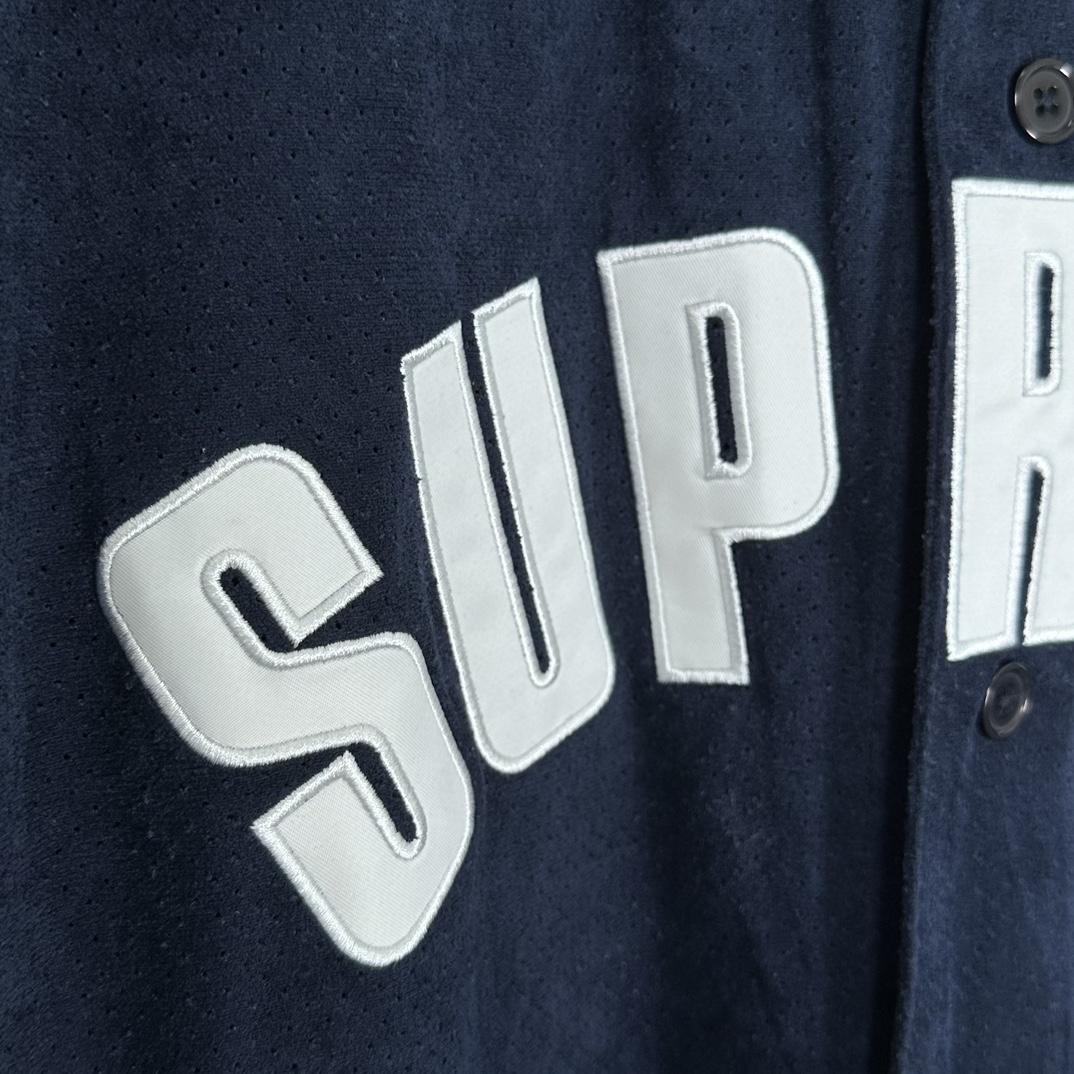 Supreme Ultrasuede Mesh Baseball Jersey - DesignerGu