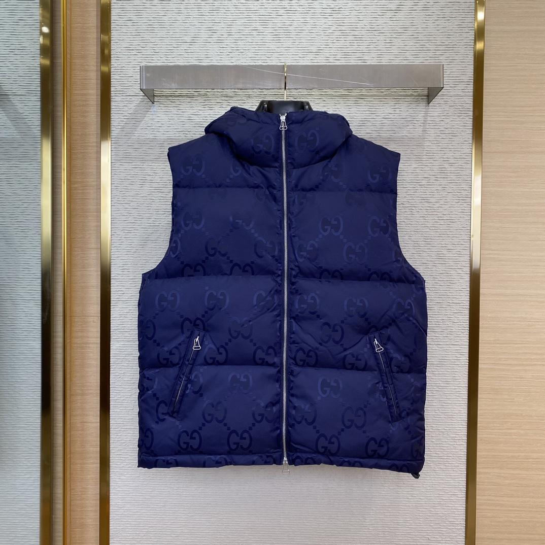 Gucci Jumbo GG Canvas Down Vest - DesignerGu