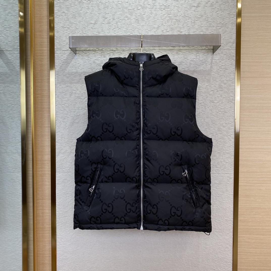 Gucci Jumbo GG Canvas Down Vest - DesignerGu