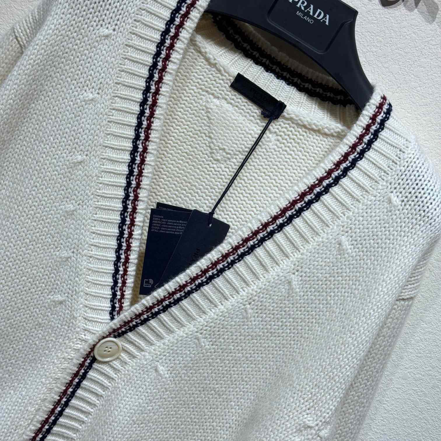 Prada Stripe-trim Cashmere Cardigan - DesignerGu