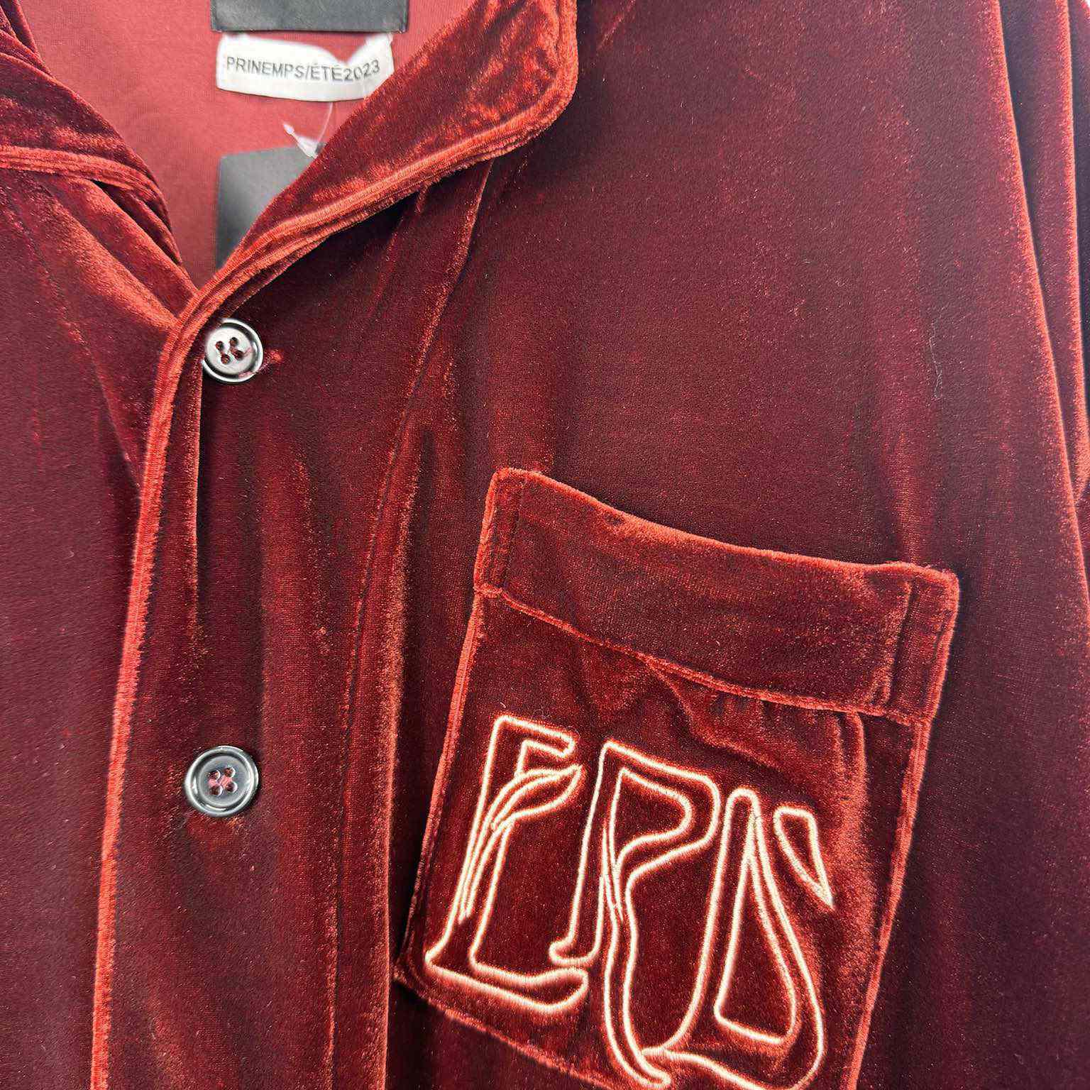 Enfants Riches Deprimes Red Velvet Shirt Coat - DesignerGu