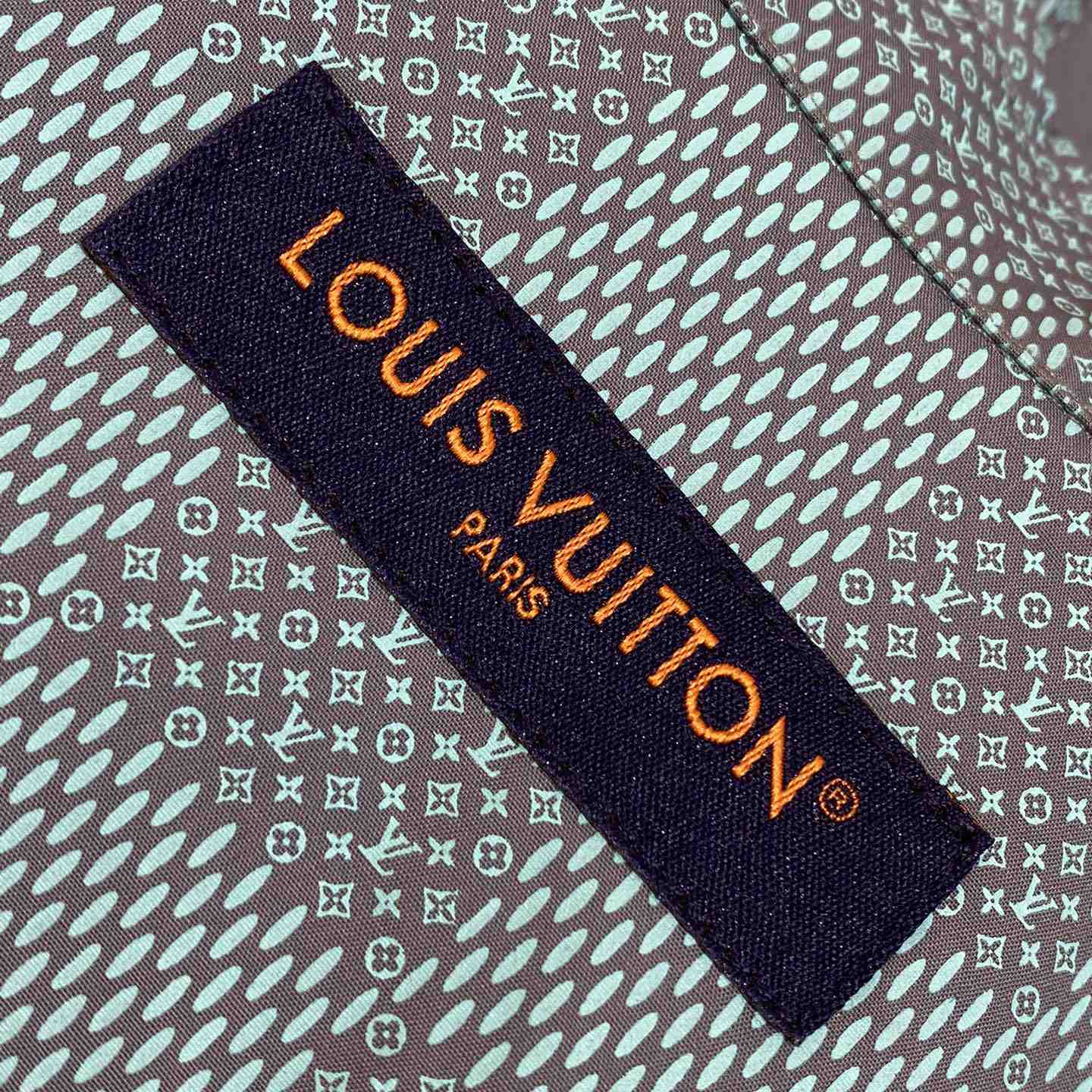 Louis Vuitton Printed Short-Sleeved Cotton Shirt  1AFQXW - DesignerGu