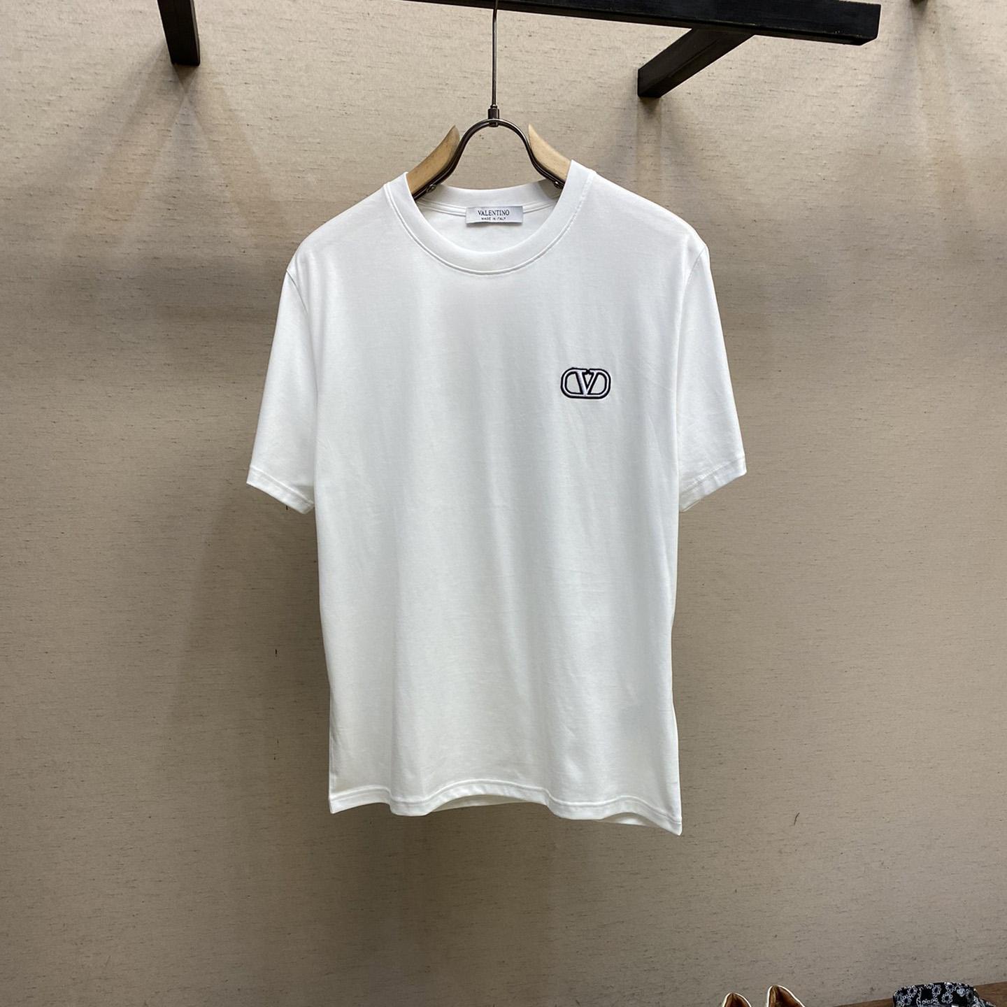  Valenti Cotton T-shirt with VLogo Signature Patch - DesignerGu