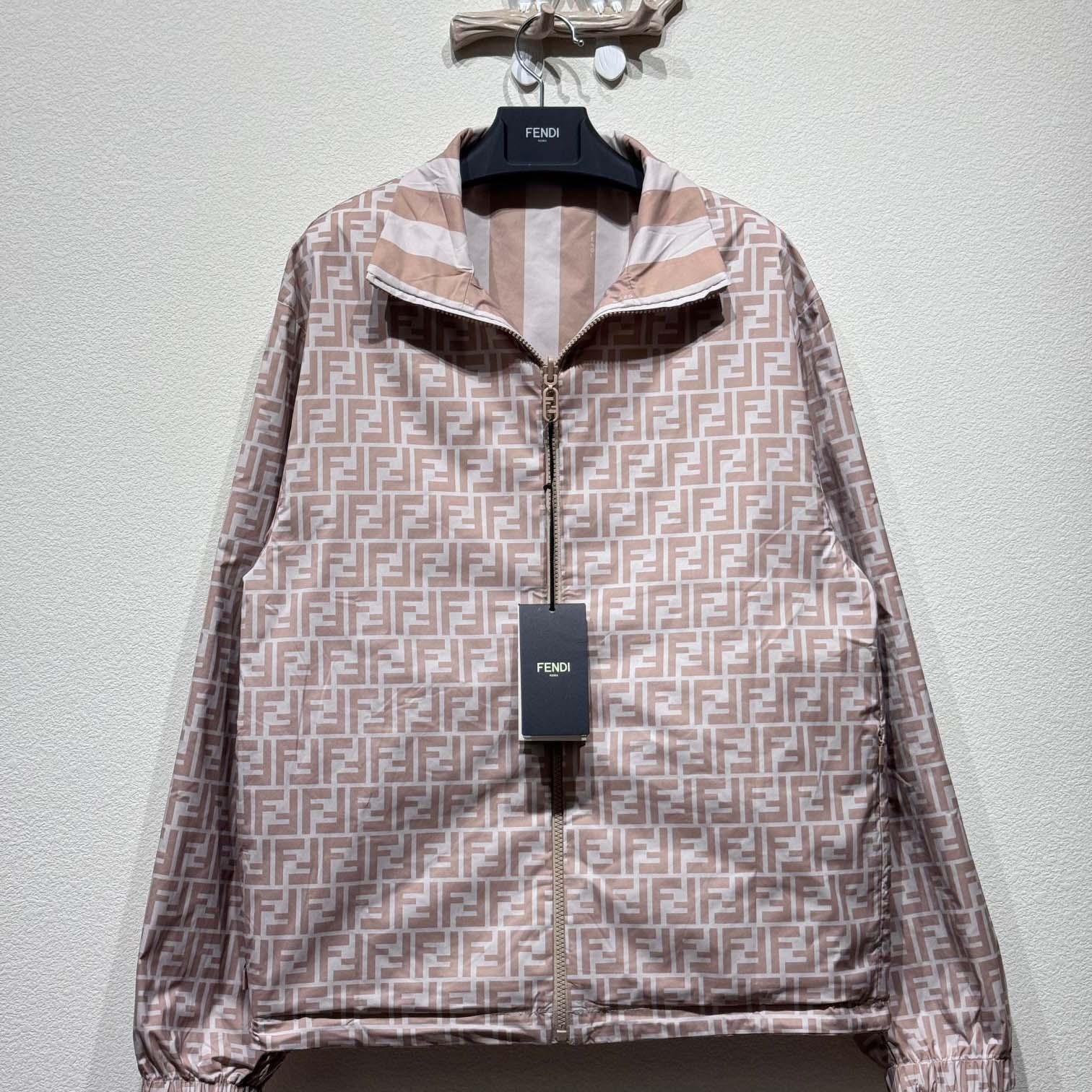 Fendi Beige Pequin Nylon Windbreaker - DesignerGu