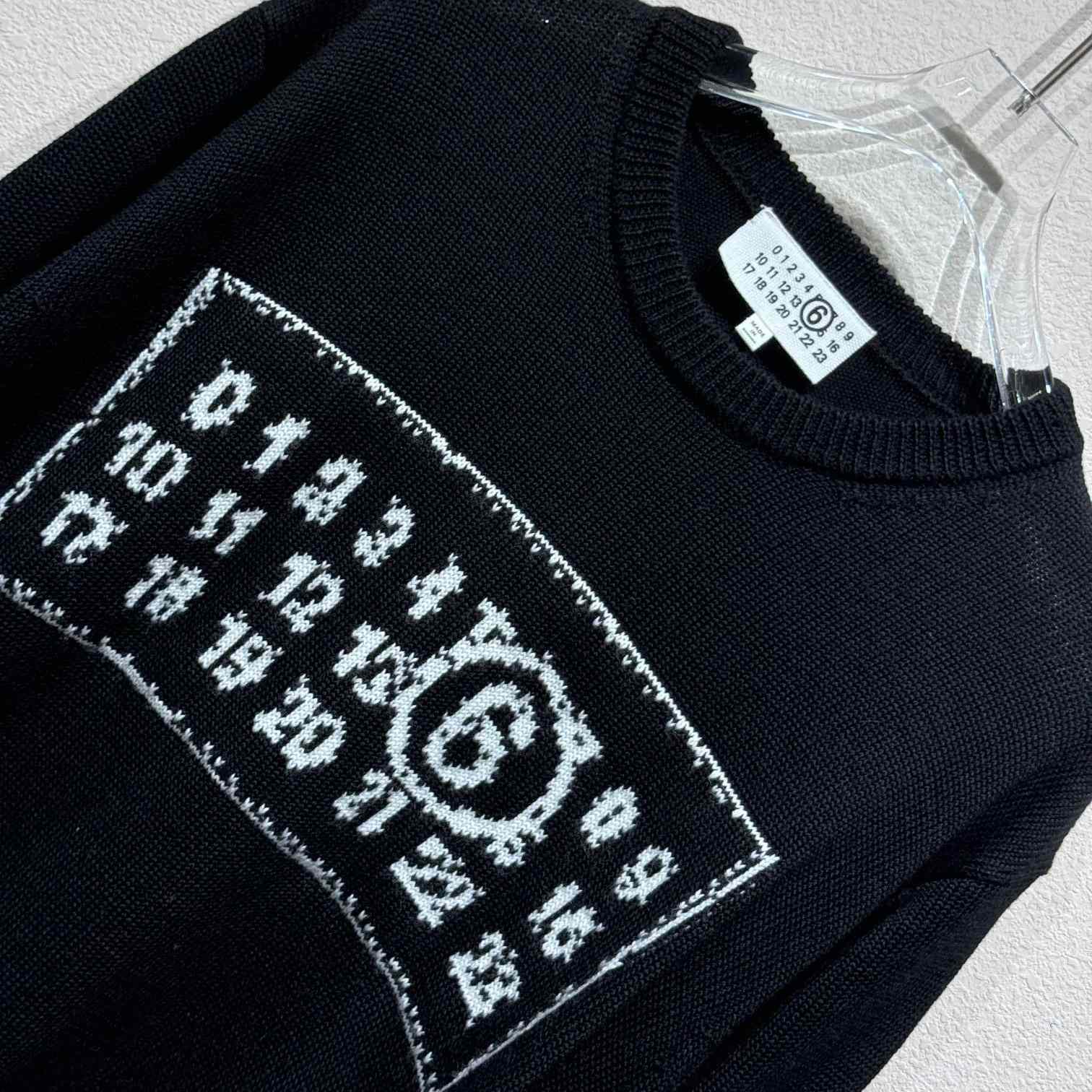 MM6 Maison Margiela Black Jacquard Sweater - DesignerGu