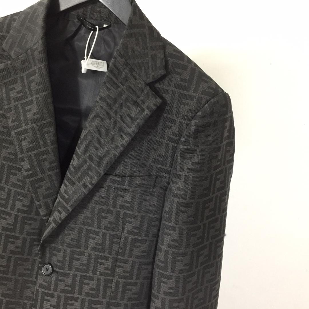 Fendi Fendace FF Jacquard Mens Blazer - DesignerGu