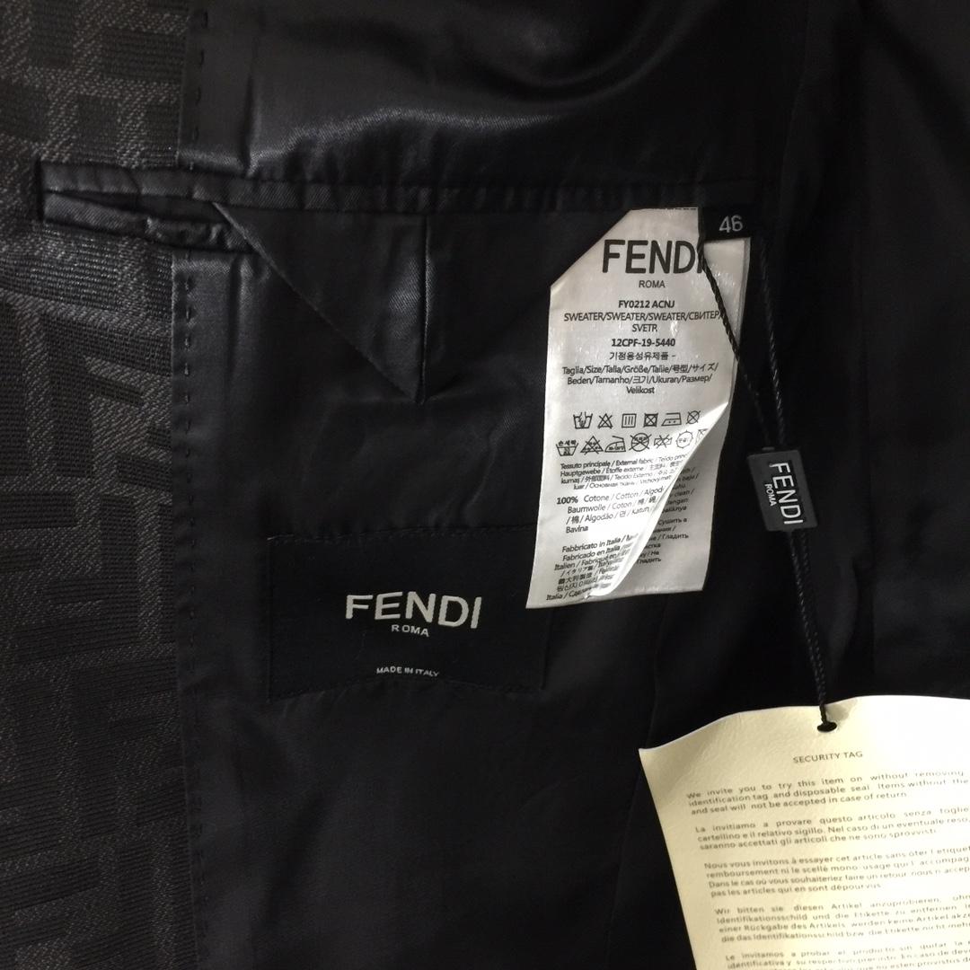 Fendi Fendace FF Jacquard Mens Blazer - DesignerGu