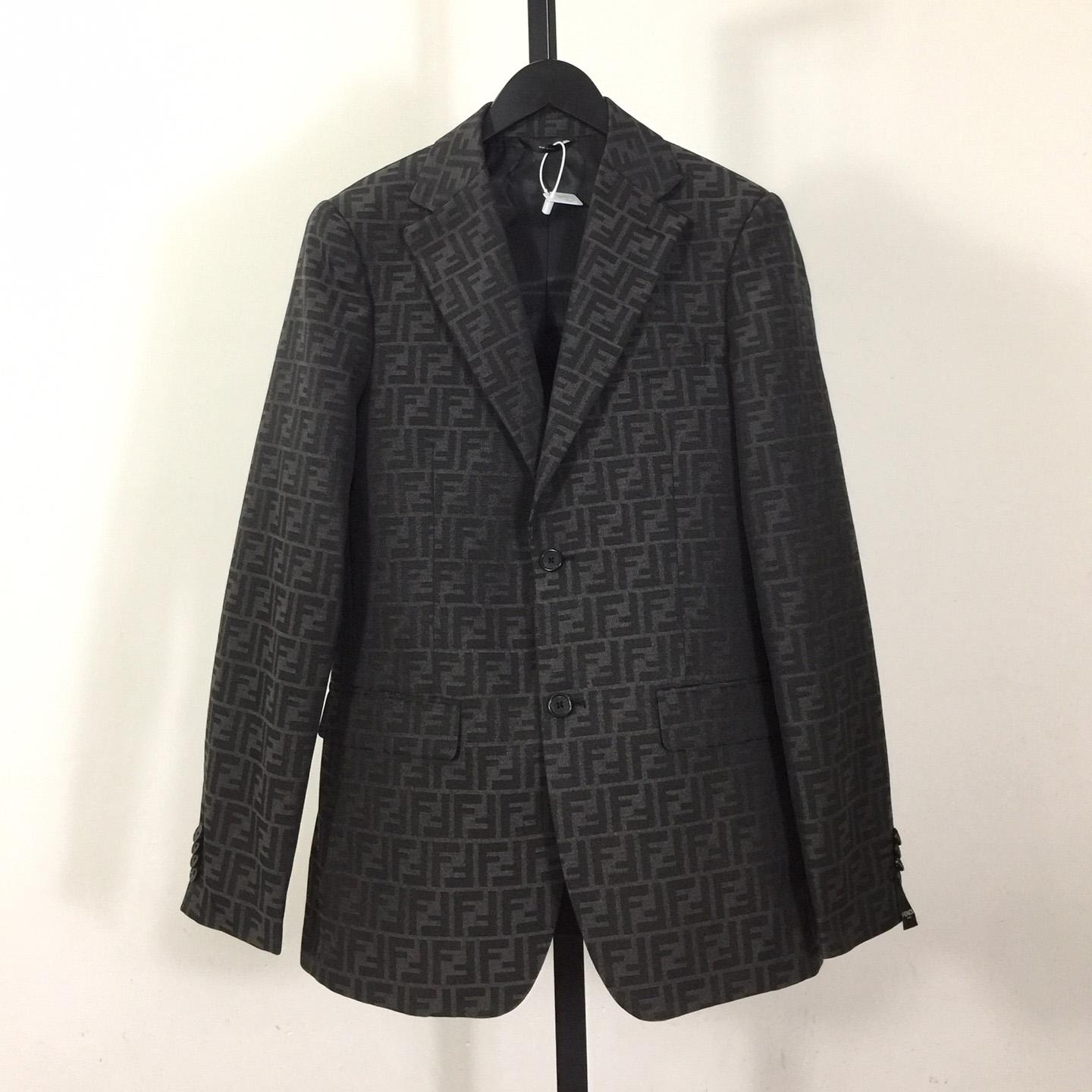 Fendi Fendace FF Jacquard Mens Blazer - DesignerGu