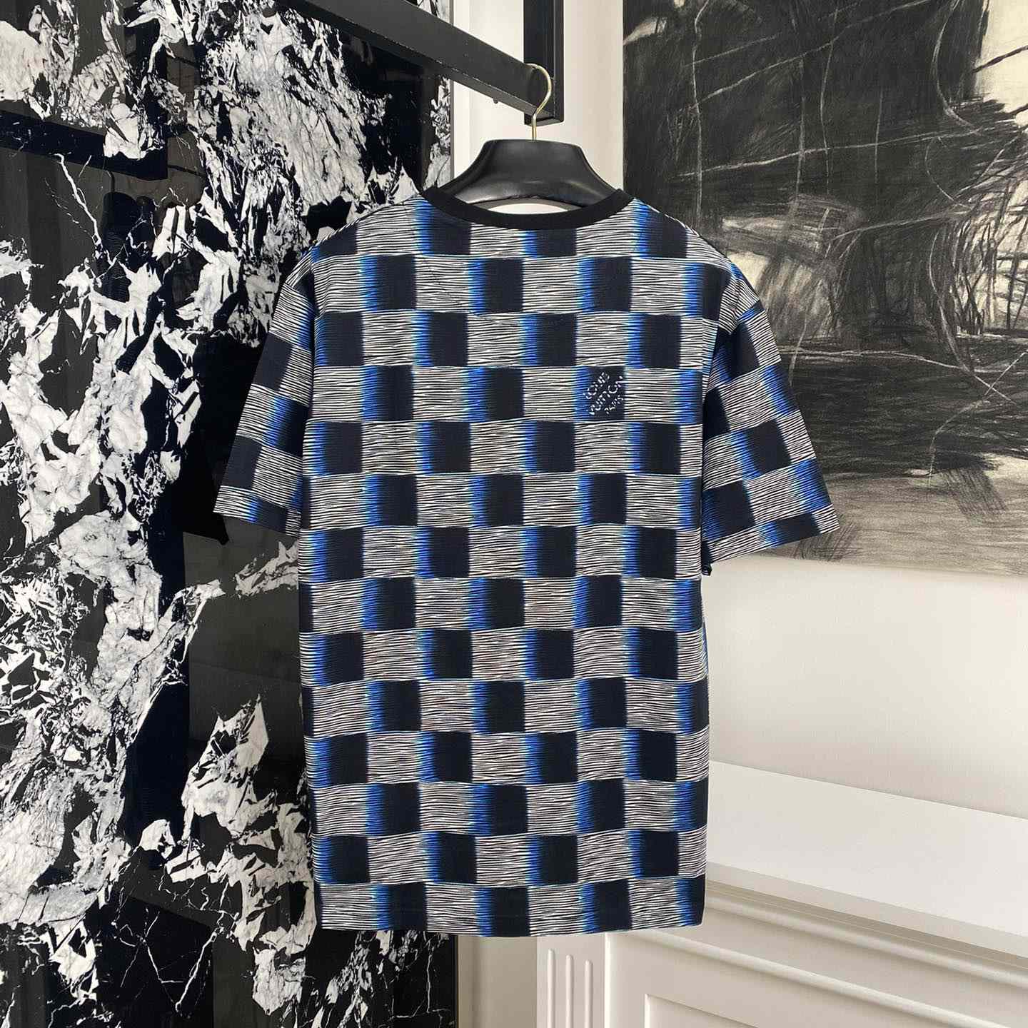 Louis Vuitton Damier Short-Sleeved Cotton T-Shirt   1AFB30 - DesignerGu