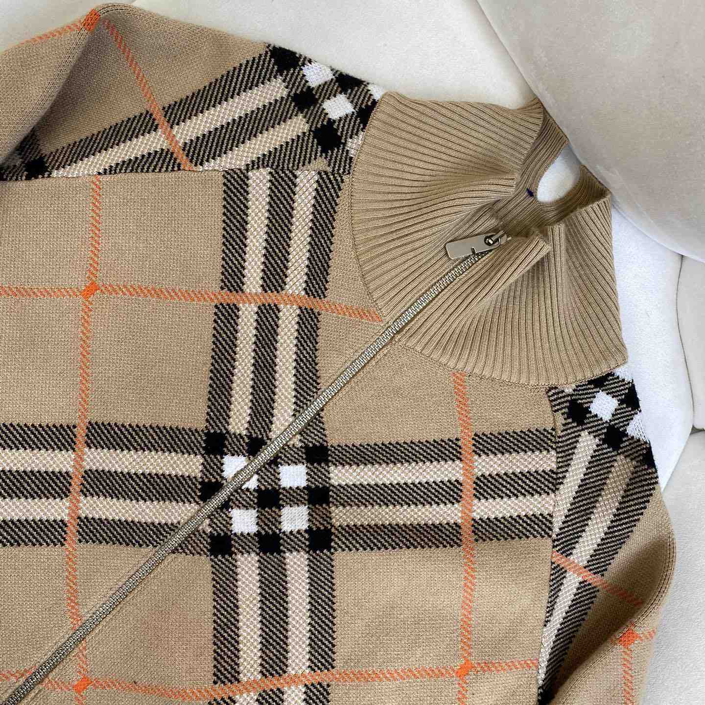 Burberry Check Wool Blend Track Jacket - DesignerGu