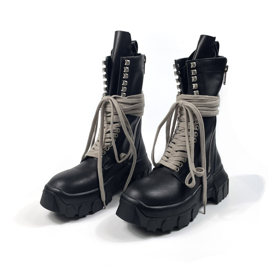 Rick Owens Lace-up Leather Boots - DesignerGu