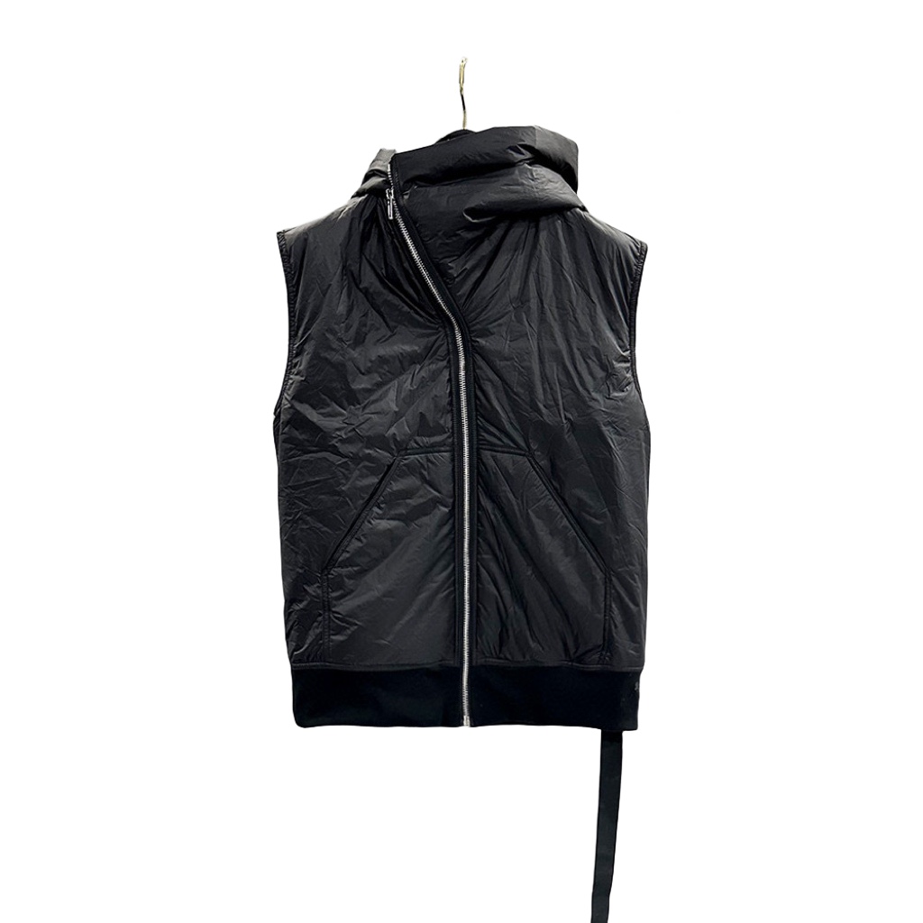 Rick Owens Padded nylon vest with hood - DesignerGu