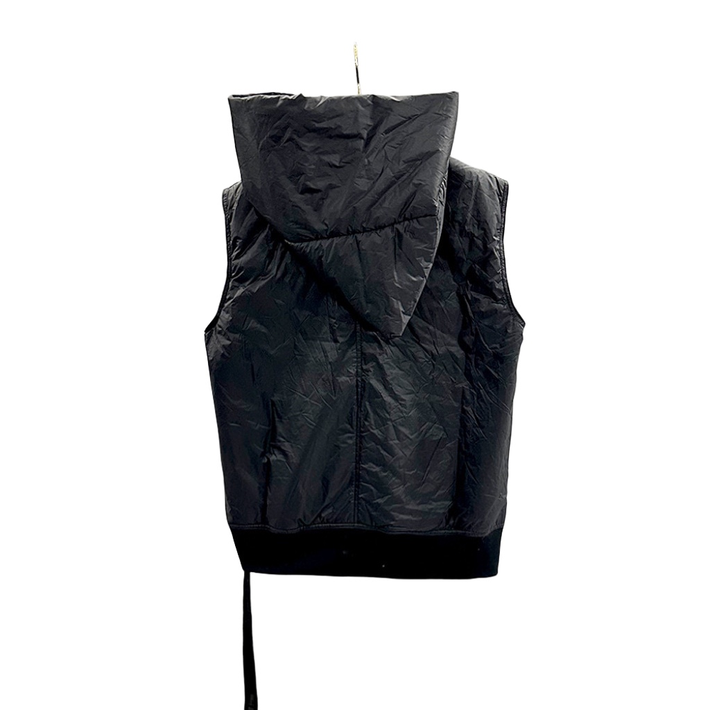 Rick Owens Padded nylon vest with hood - DesignerGu