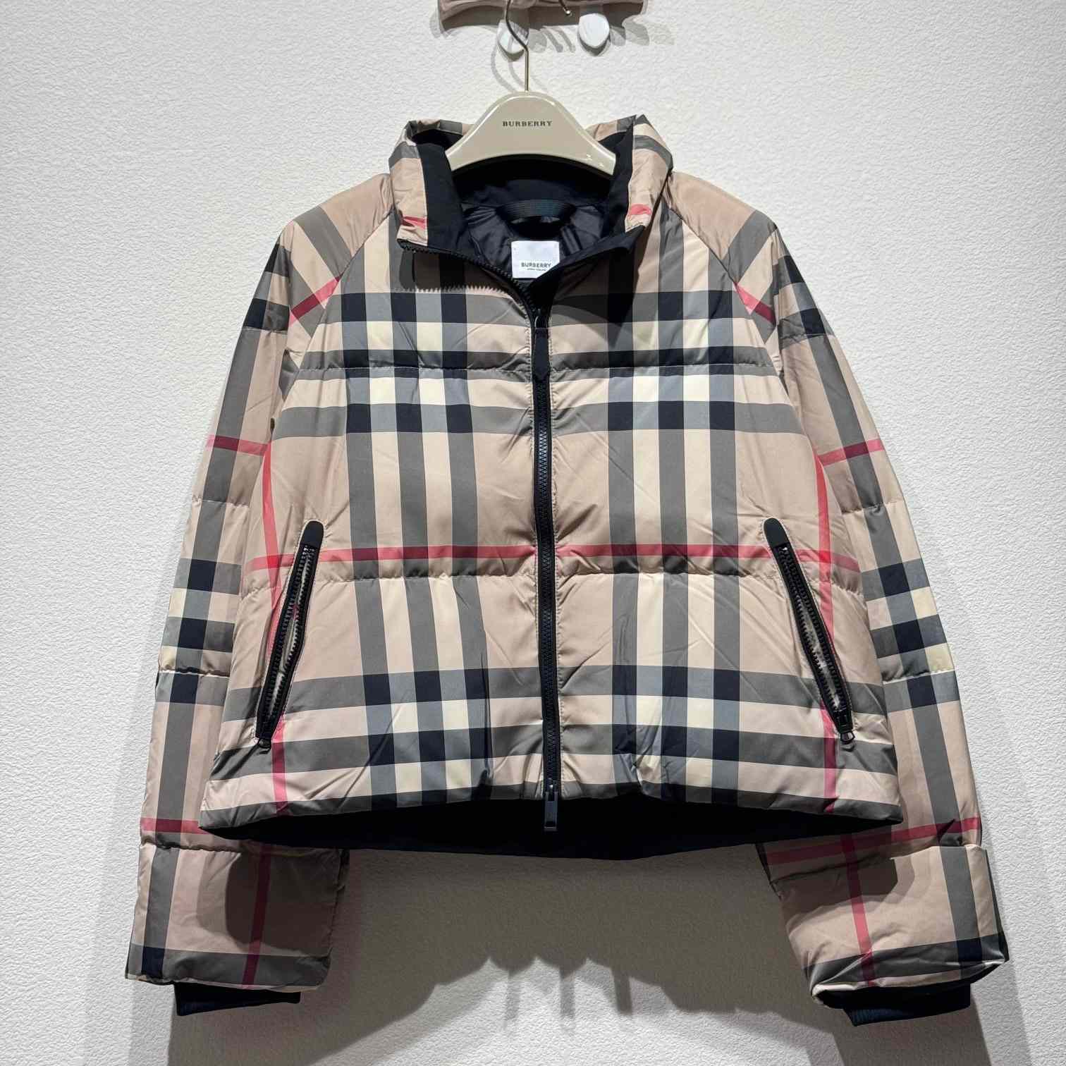 Burberry Cropped Check Puffer Jacket - DesignerGu