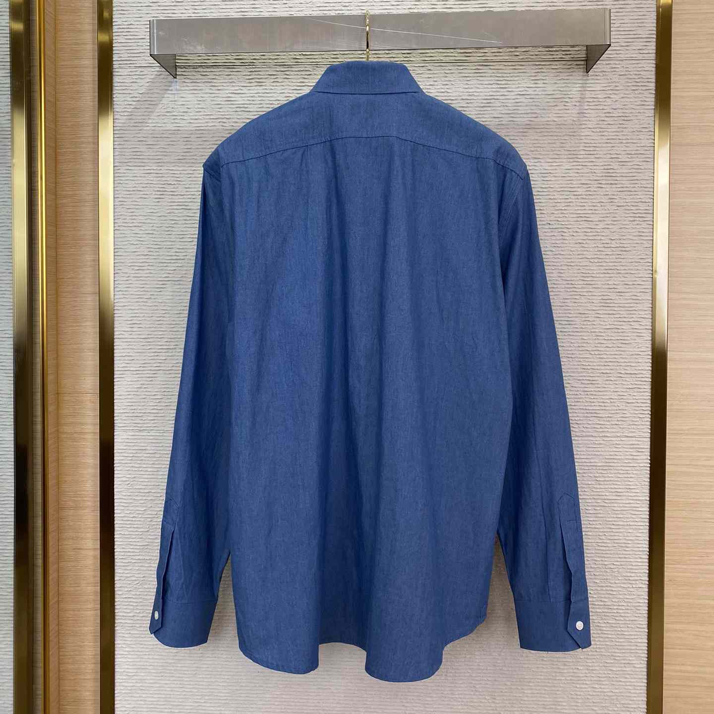 Celine Triomphe Cotton-Chambray Shirt - DesignerGu