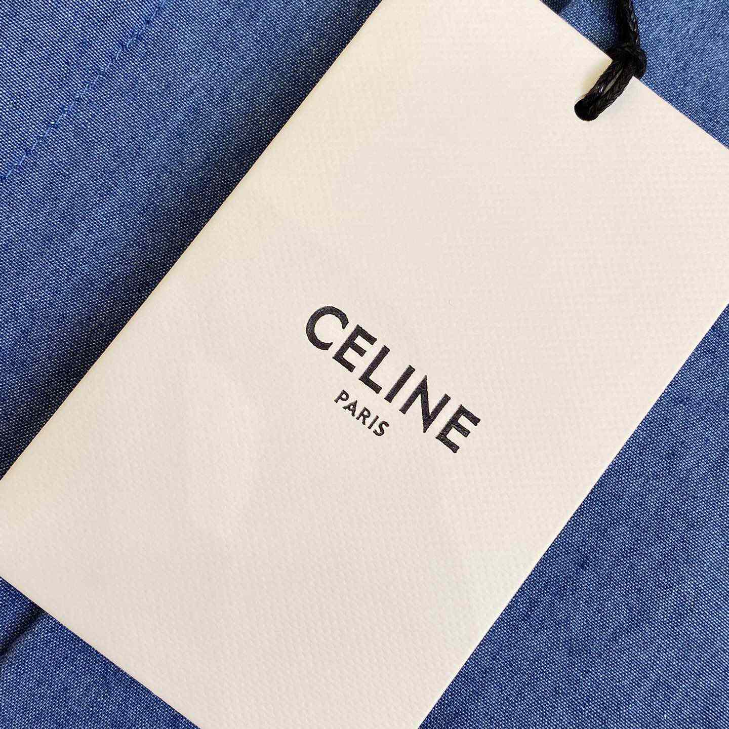 Celine Triomphe Cotton-Chambray Shirt - DesignerGu