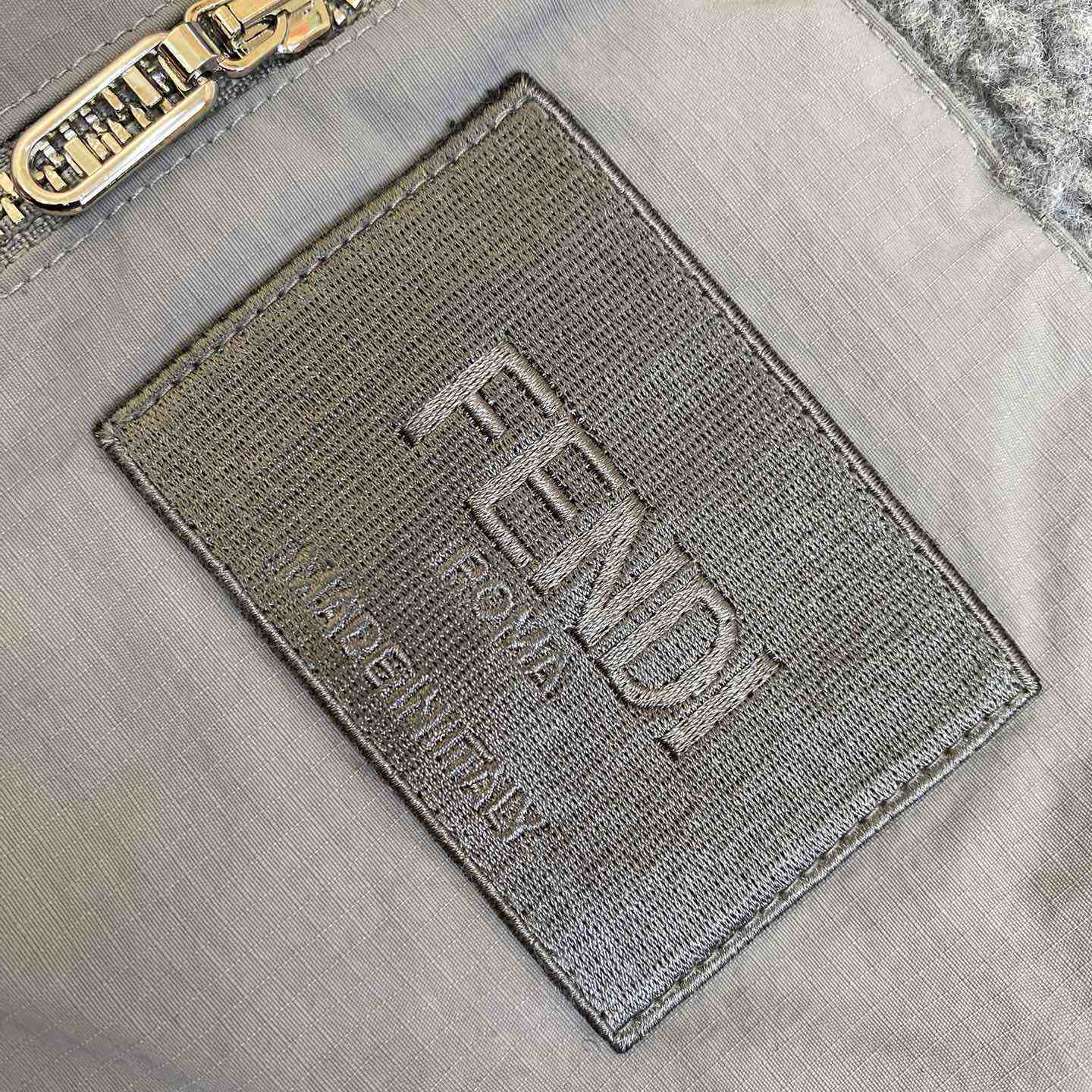 Fendi Logo-appliqué Fleece Jacket - DesignerGu