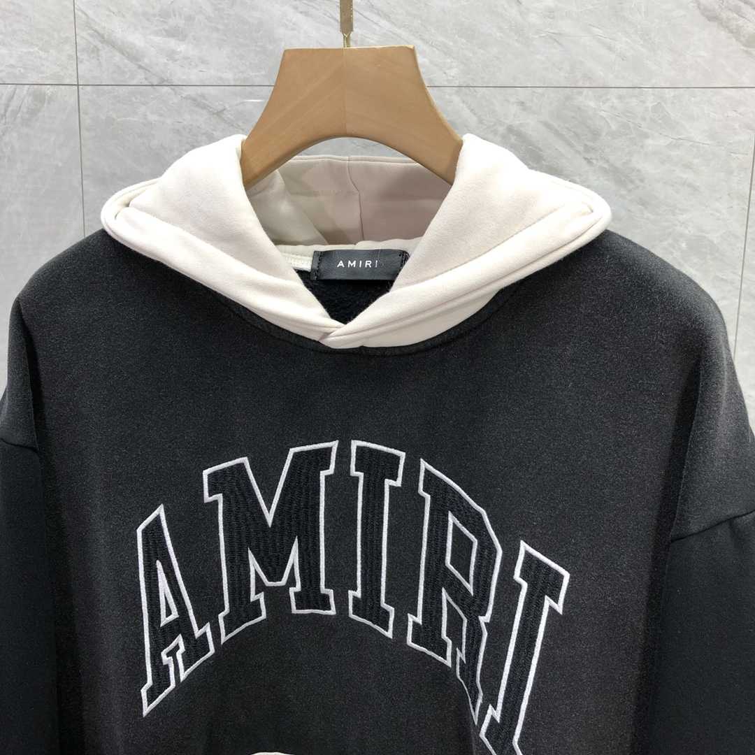 Amiri Black 'Amiri' Vintage Oversized Hoodie - DesignerGu