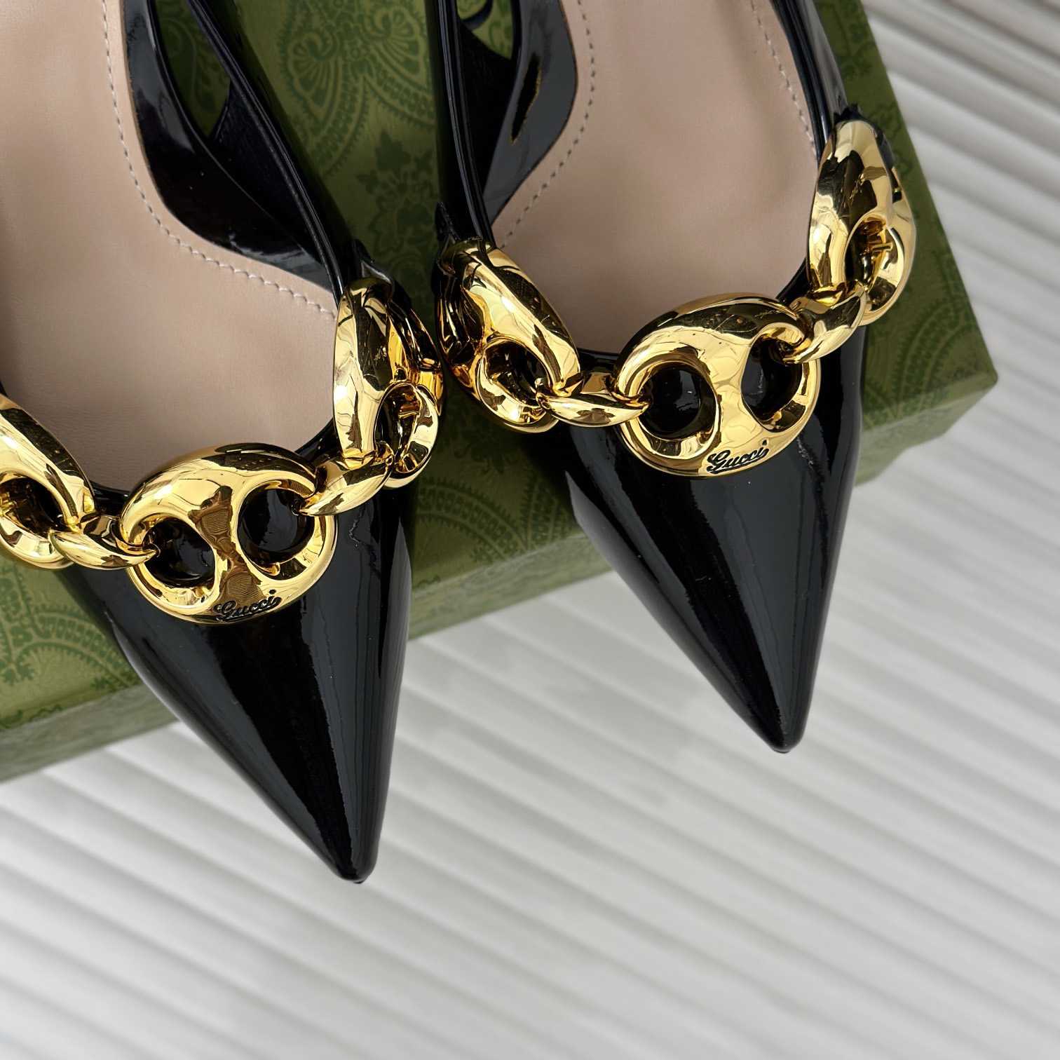 Gucci Women's Slingback With Marina Chain  - DesignerGu