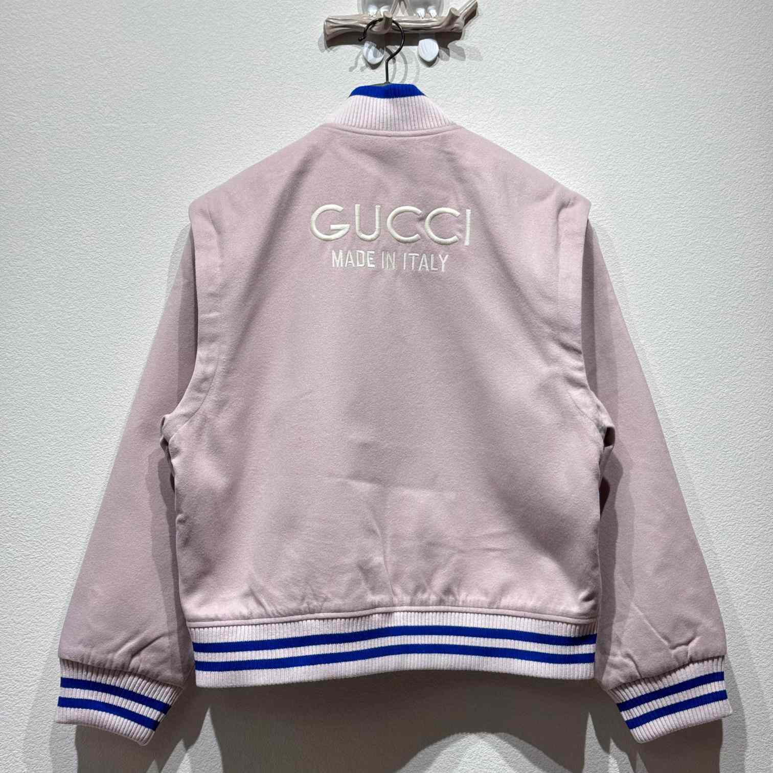 Gucci Logo-embroidered Wool Bomber Jacket - DesignerGu