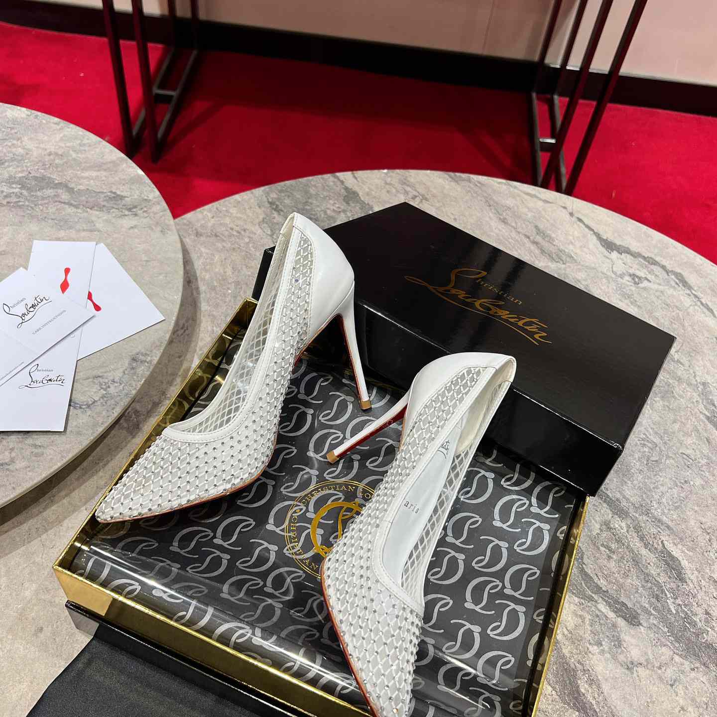 Christian Louboutin Apostropha Mesh Stras  80 mm - DesignerGu