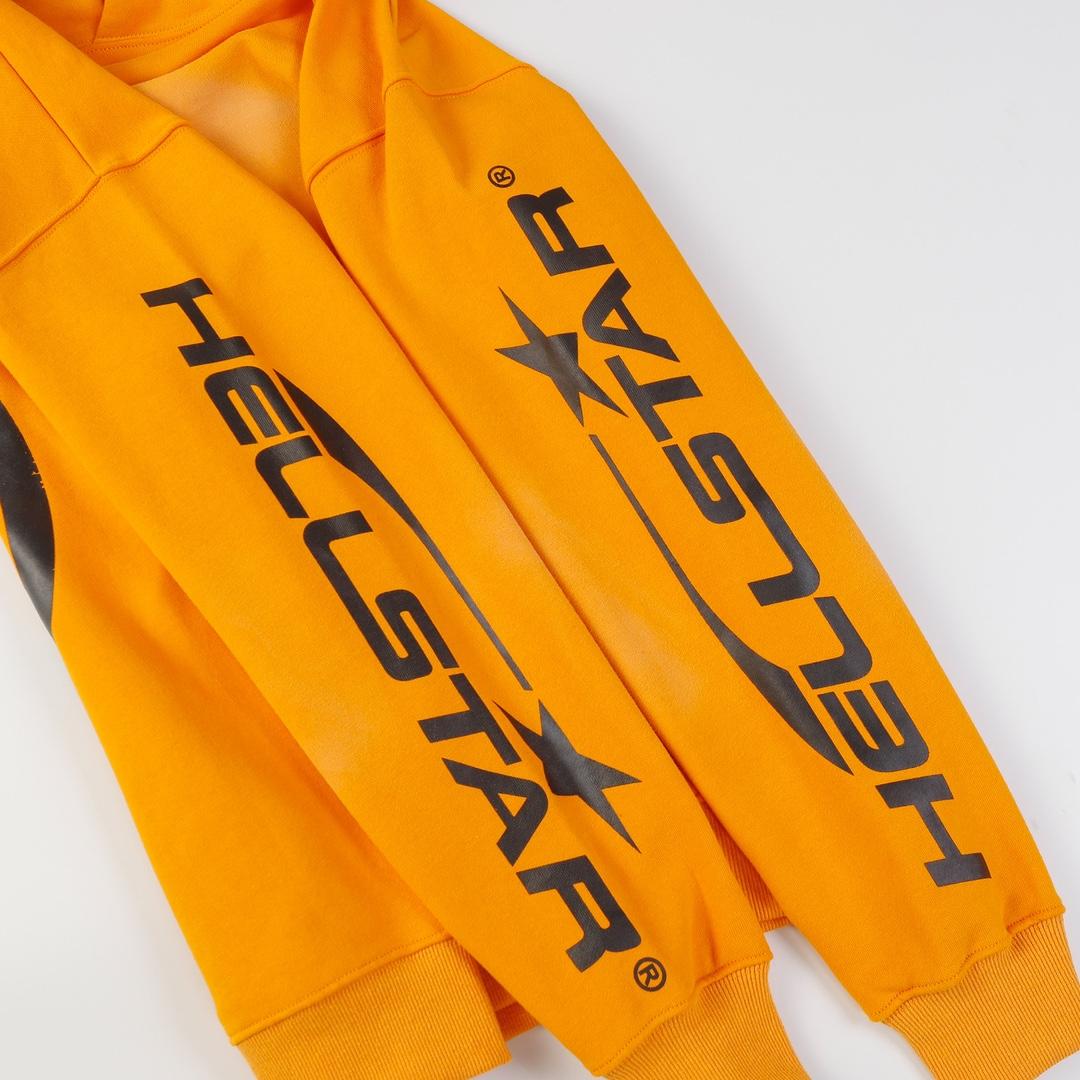 Hellstar Fire Orange Dye Hoodie - DesignerGu