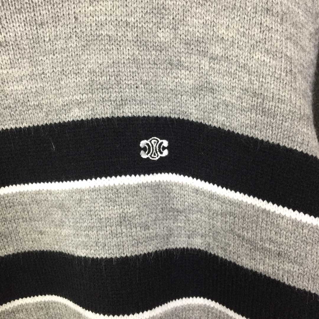 Celine Striped Triomphe Crew Neck Sweater In Wool - DesignerGu