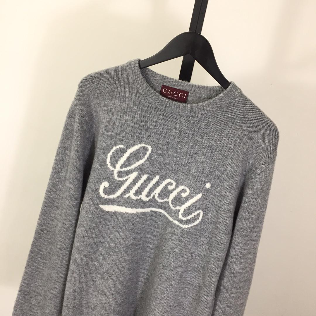 Gucci Wool Sweater With Gucci Intarsia - DesignerGu