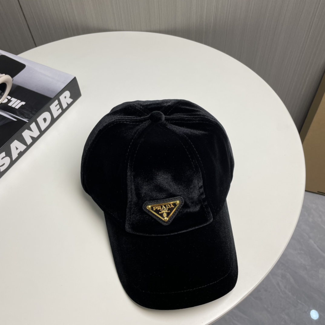 Prada Velvet Baseball Cap - DesignerGu