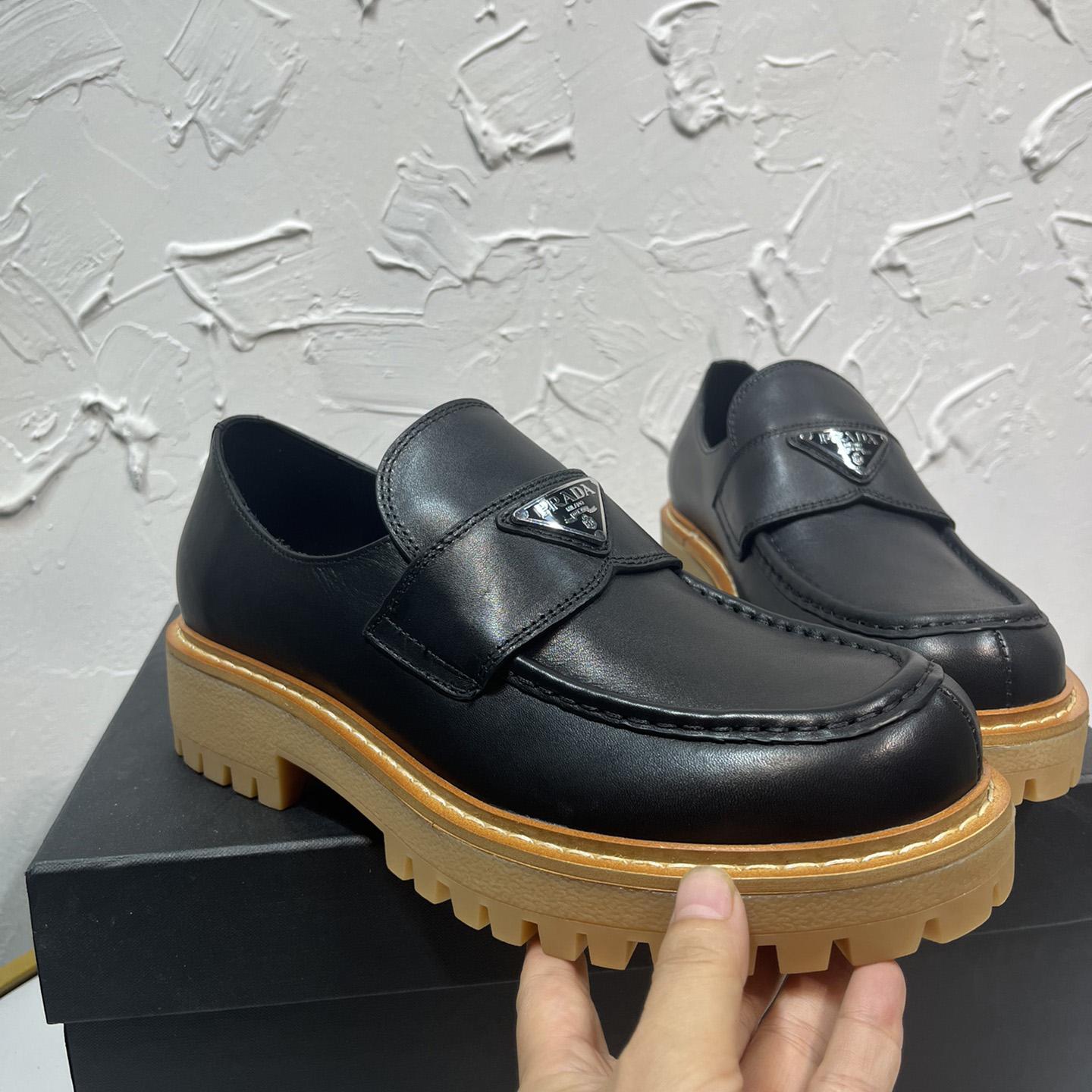 Prada Leather Loafers In Black - DesignerGu