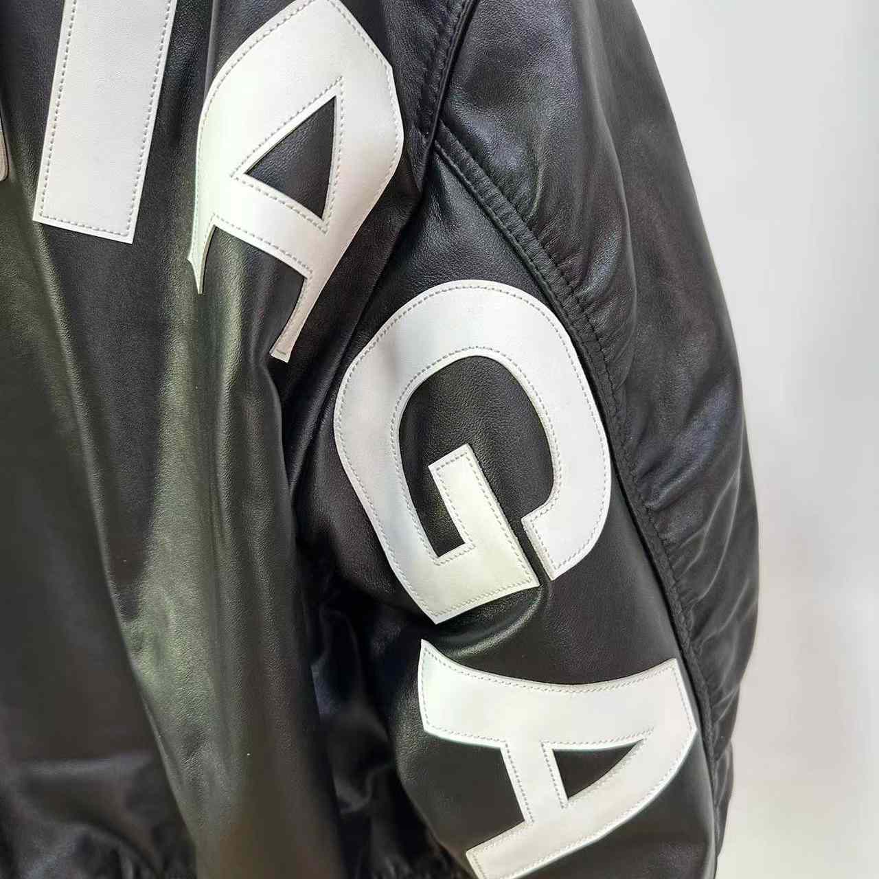 Balenciaga Leather Bomber Jacket - DesignerGu