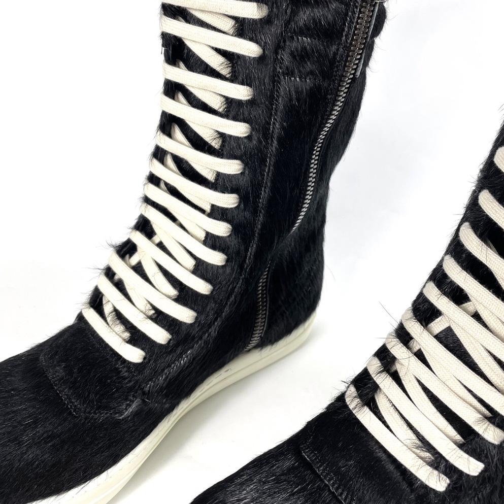 Rick Owens Black Pony Hair Cargobasket - DesignerGu