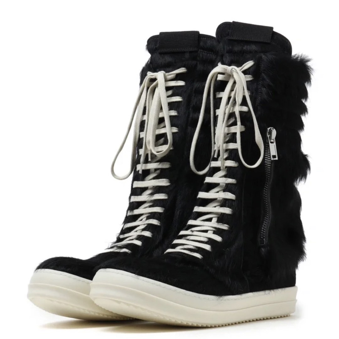 Rick Owens Black Pony Hair Cargobasket - DesignerGu