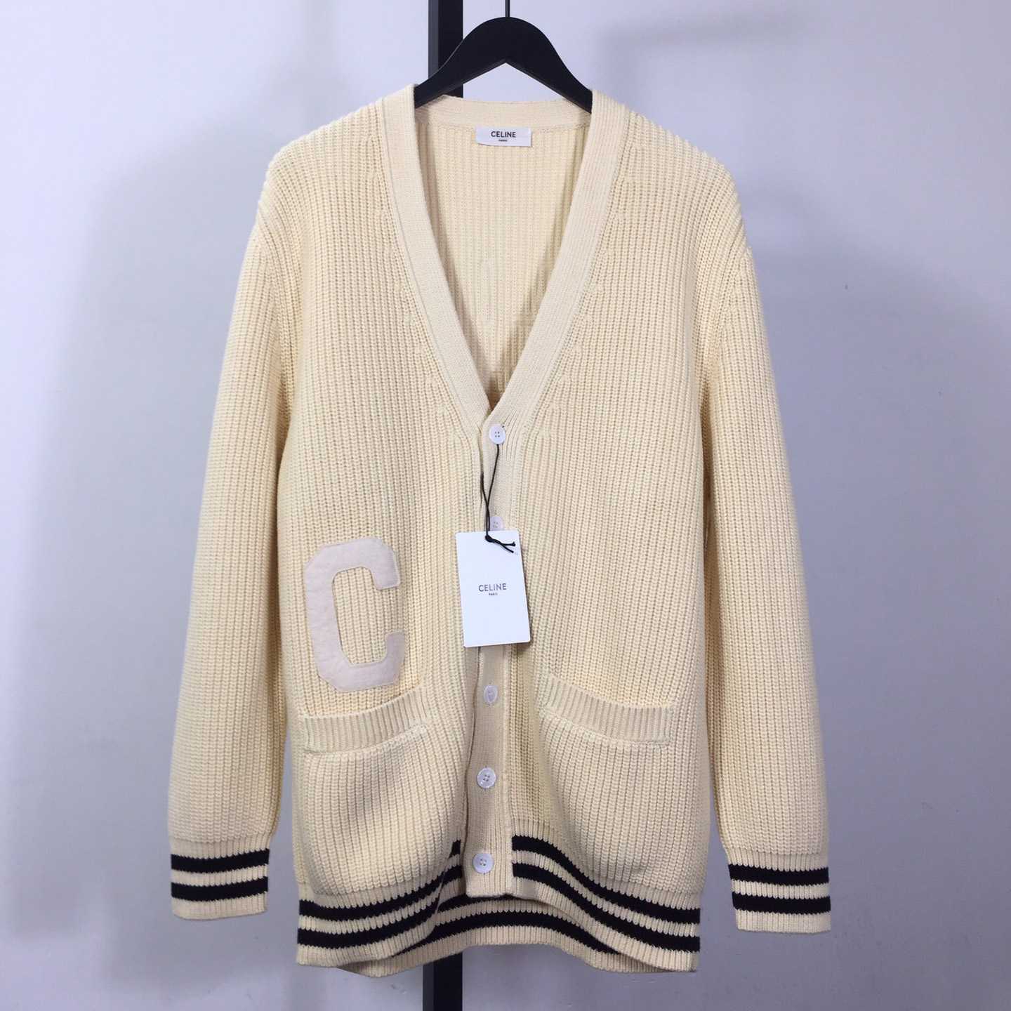 Celine College Cardigan In Cotton  - DesignerGu