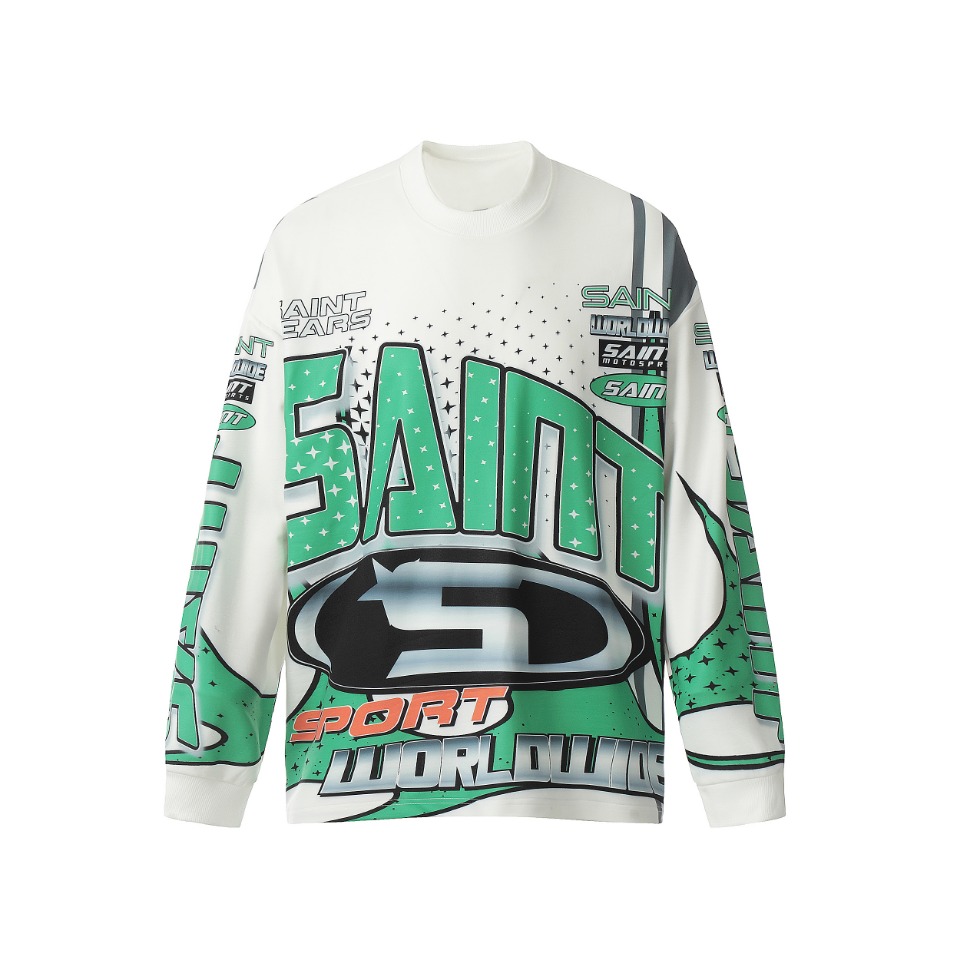 Saint Michael Printed Long Sleeve T-Shirt - DesignerGu