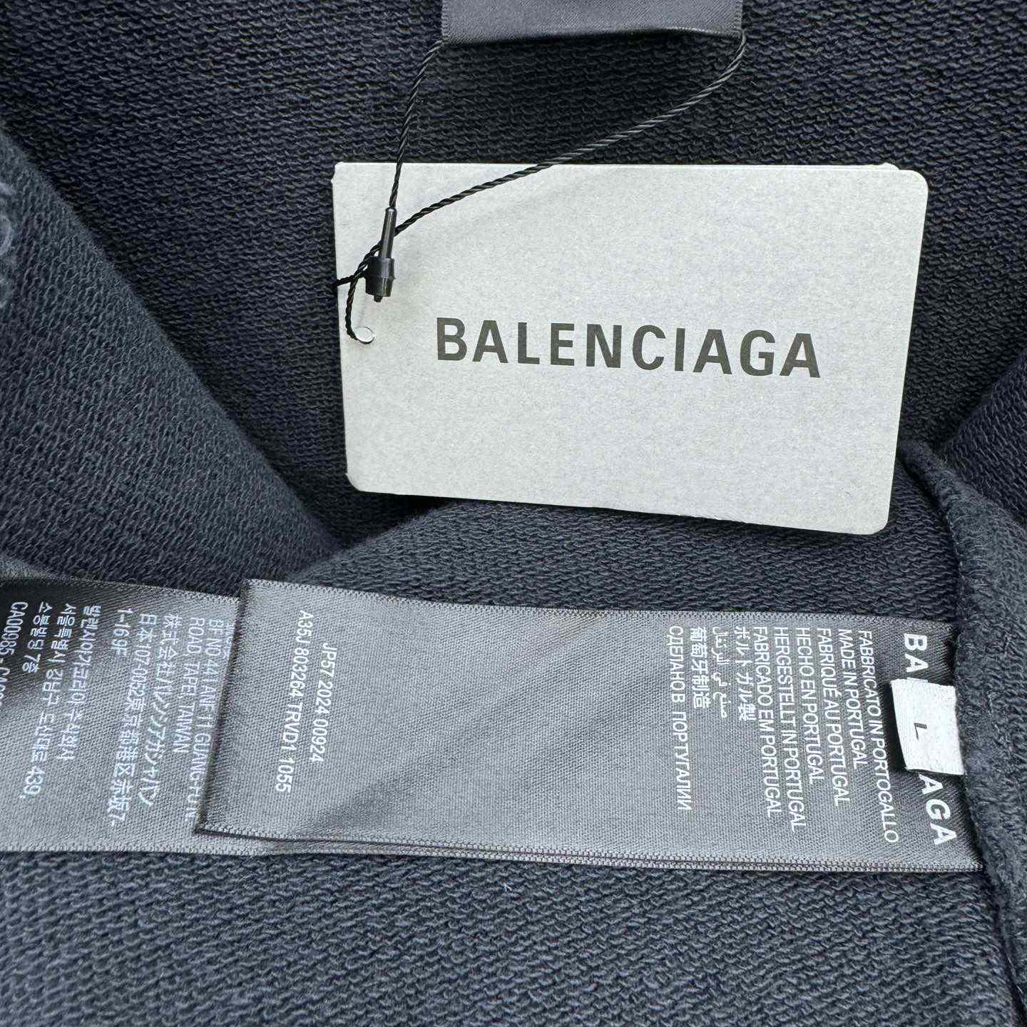 Balenciaga Planet Earth Zip-Up Hoodie Regular Fit Wash Black - DesignerGu