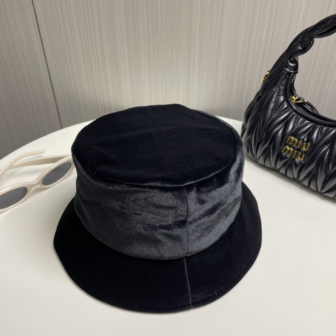 Prada Velvet Bucket Hat - DesignerGu