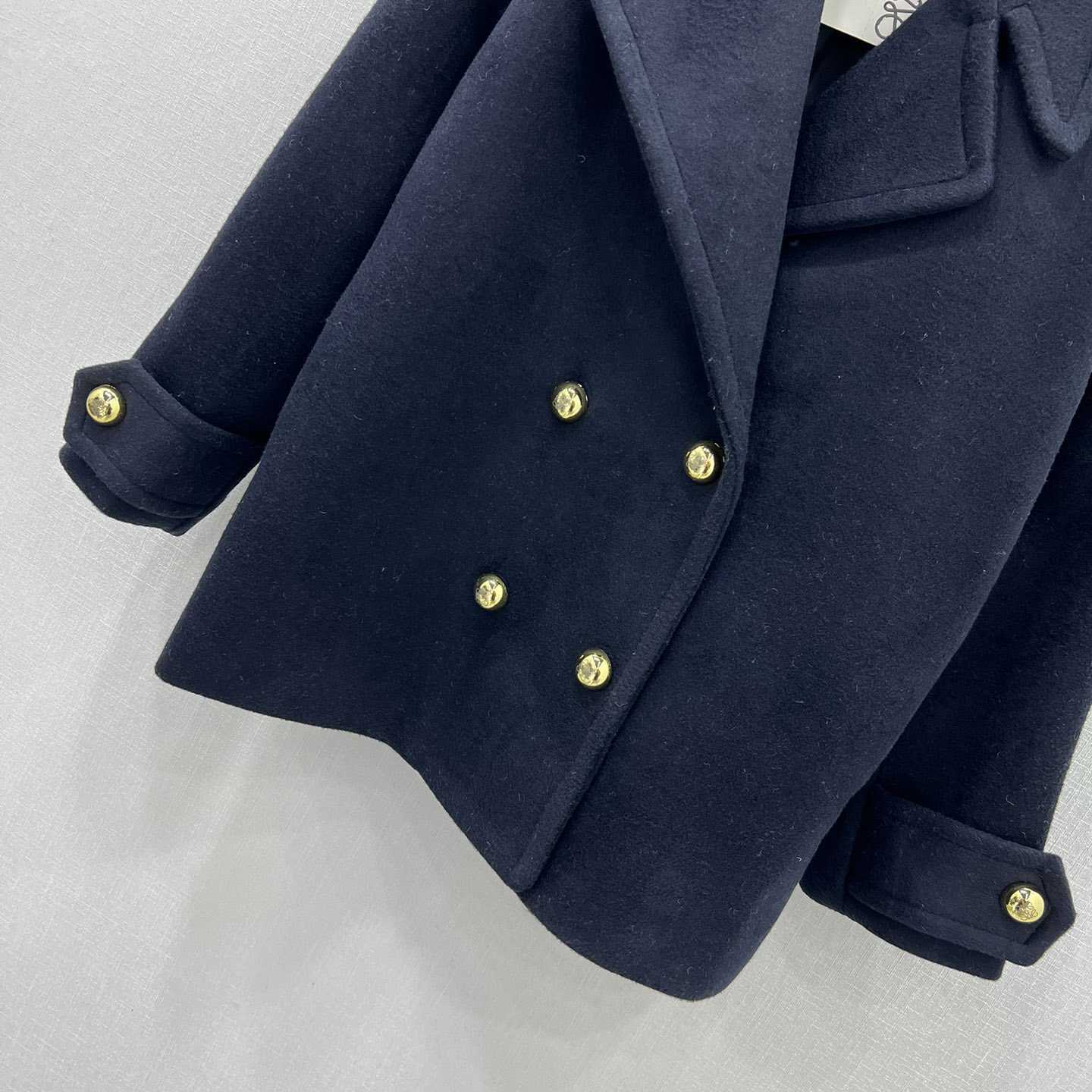 Loewe Pebble Peacoat In Wool - DesignerGu