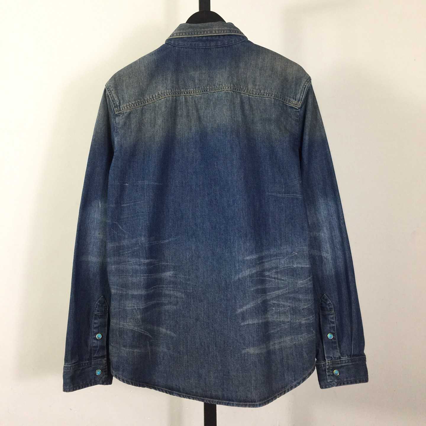 Louis Vuitton Fitted Long-Sleeved Denim Shirt   1AFXL5 - DesignerGu