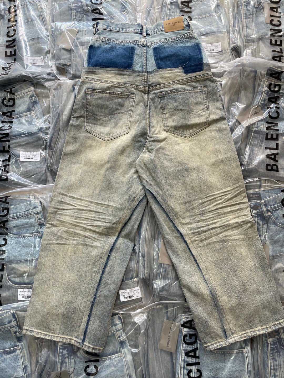 Balenciaga Cut-Up Baggy Pants In Blue  - DesignerGu