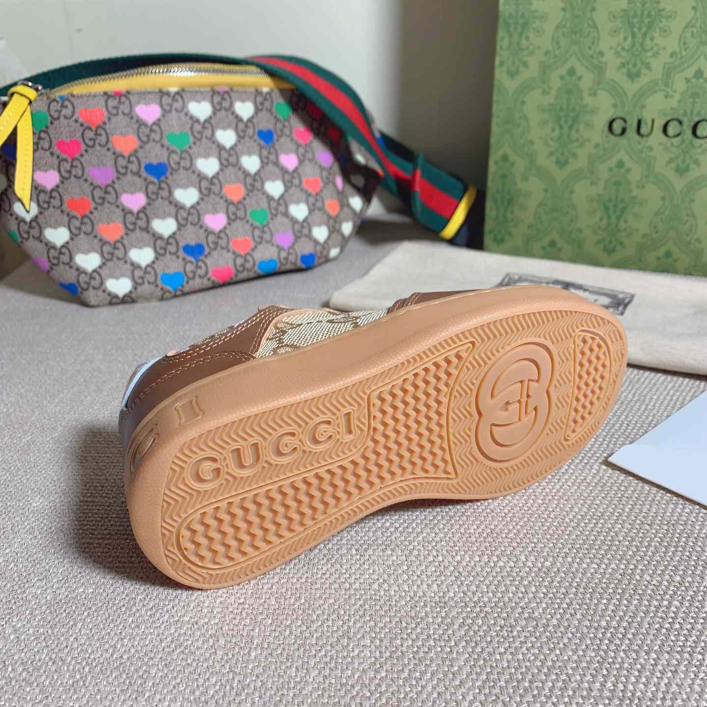 Gucci Toddler Leather Platform Sneaker - DesignerGu