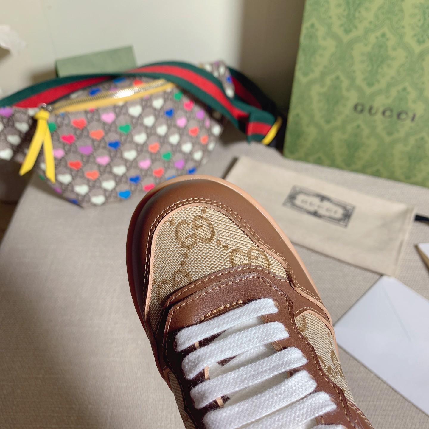 Gucci Toddler Leather Platform Sneaker - DesignerGu