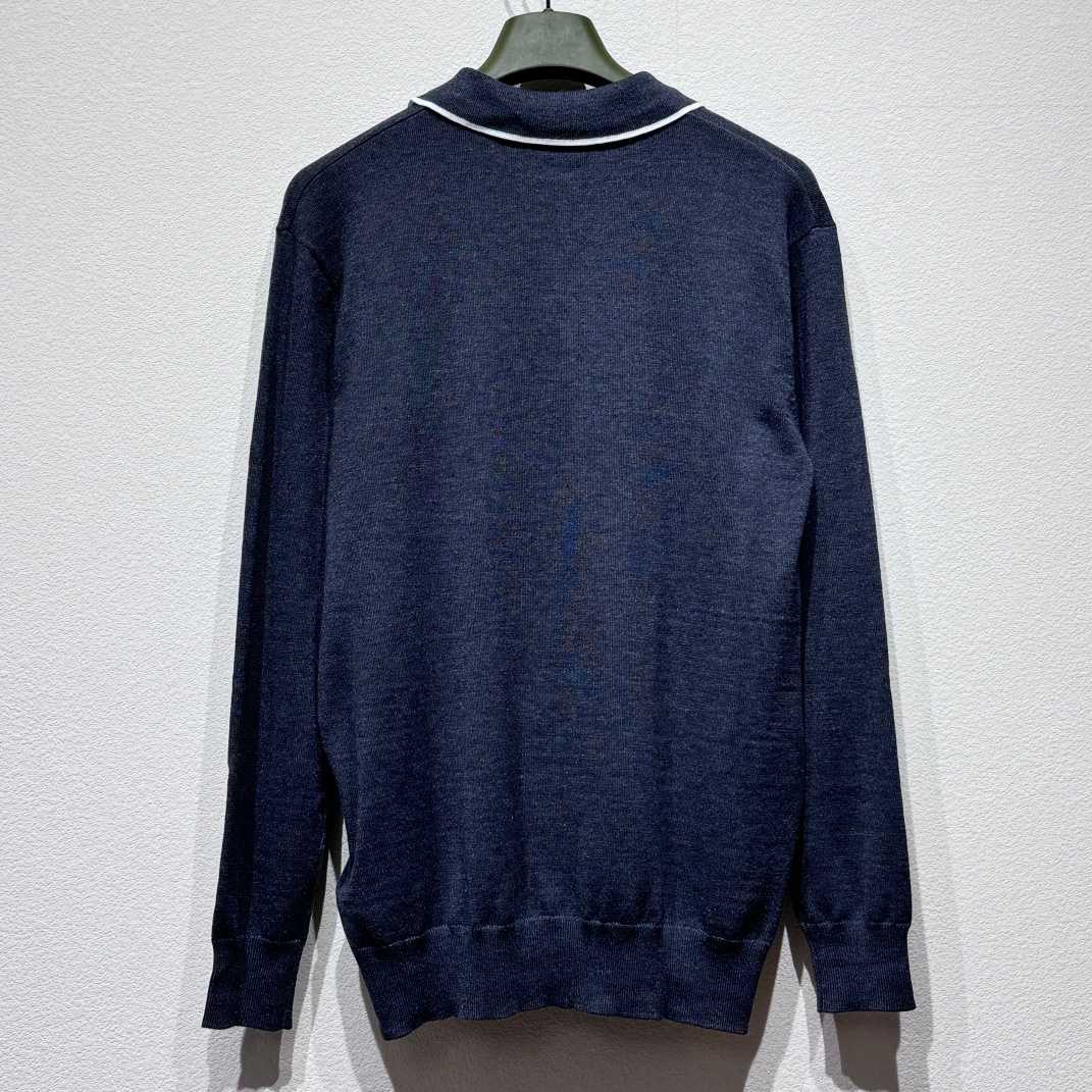 Gucci Knit Wool Long Sleeve Polo Top - DesignerGu