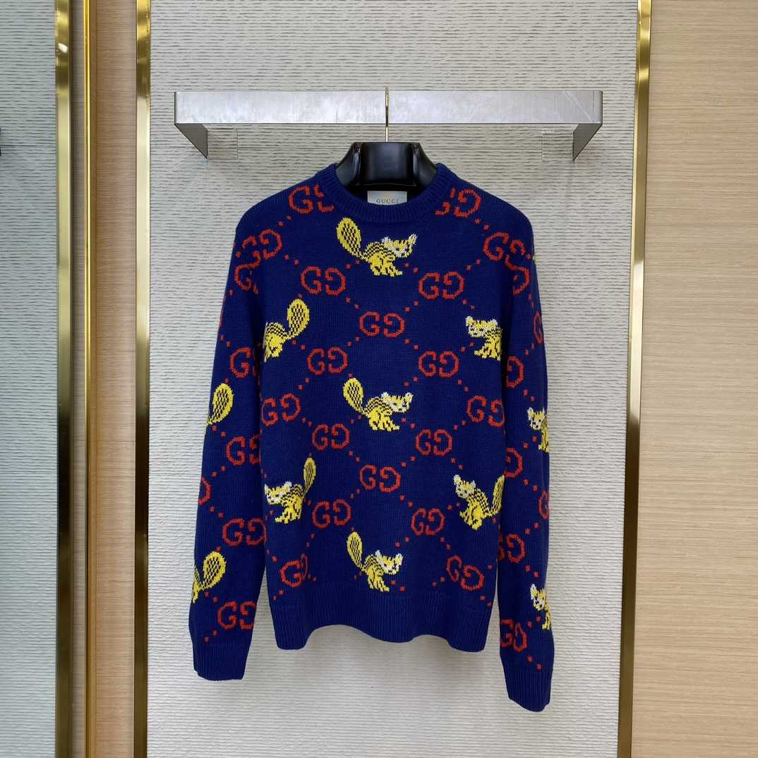 Gucci Freya Hartas Gg Animal Wool Sweater - DesignerGu