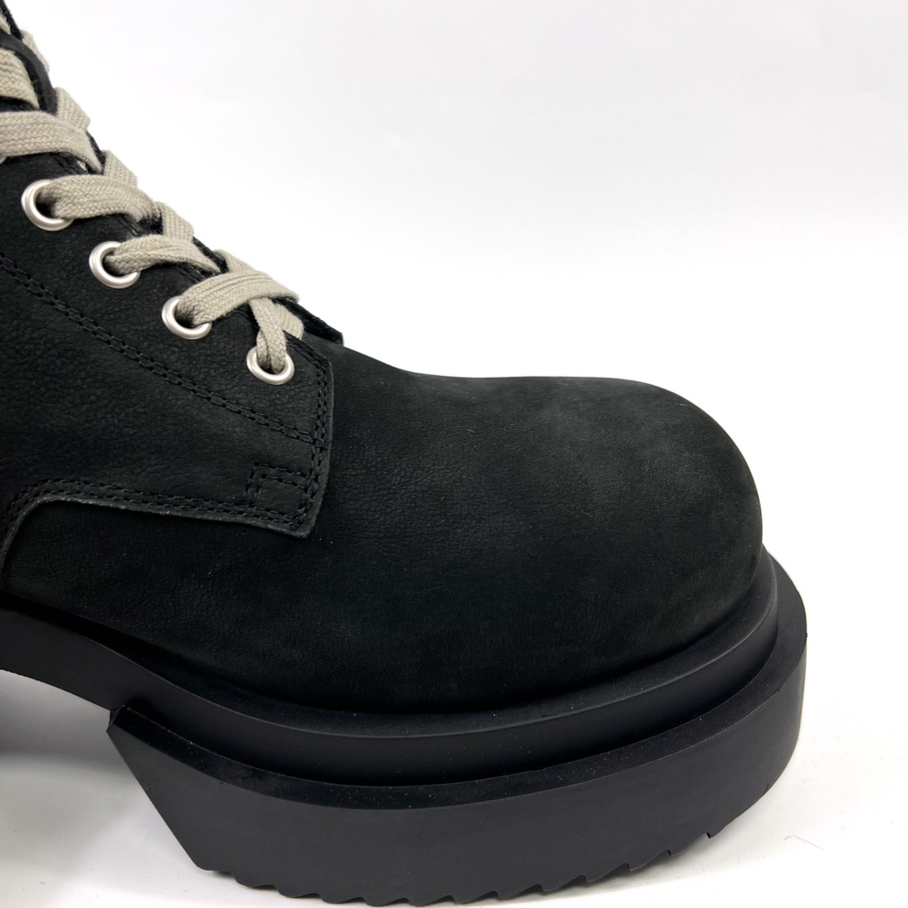 Rick Owens Low Army Bogun 80mm leather boots - DesignerGu