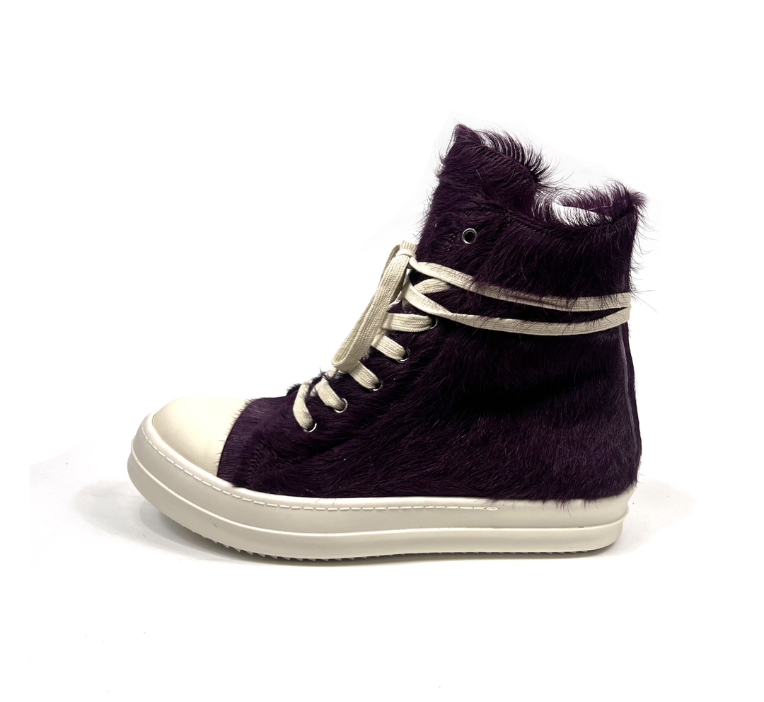 Rick Owens Purple Fur Sneakers - DesignerGu