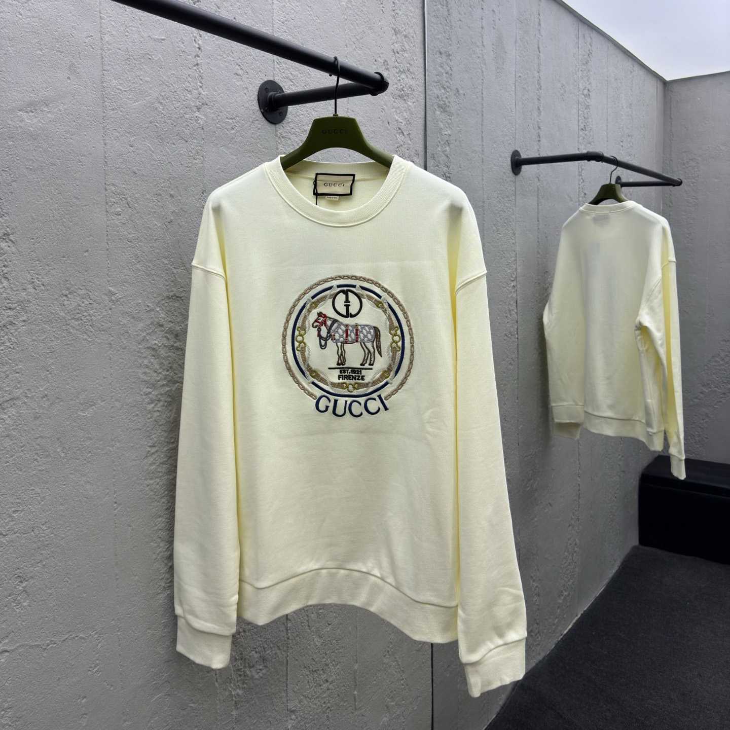 Gucci Cotton Jersey Sweatshirt With Embroidery - DesignerGu